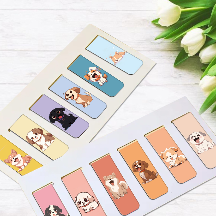 12 Pcs Cartoon Puppy Magnetic  - đánh giá và giá Bookmark Magnetic Clip