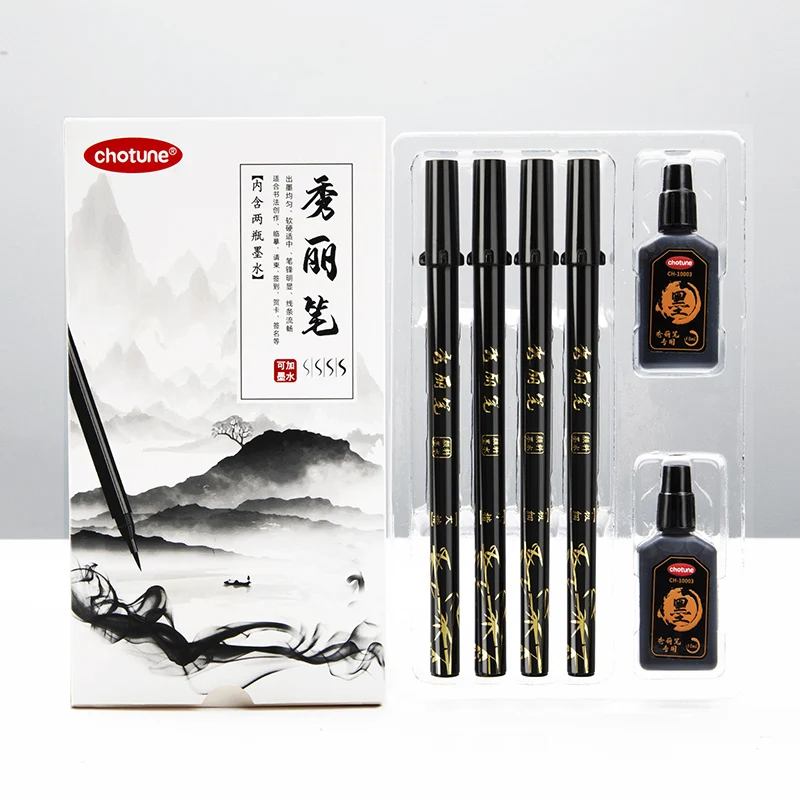 Brush Lettering Pens Set Black - đánh giá và giá Fountain Pen Ink