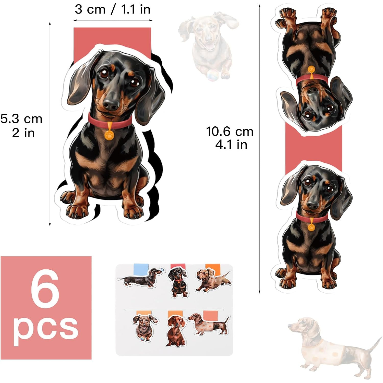 6/12 Darcy Dog Themed Waterpro - đánh giá và giá Bookmark Magnetic Clip