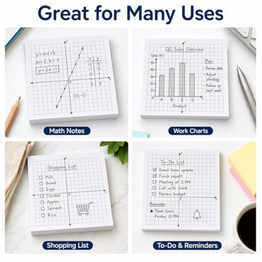 Graph Paper Sticky Notes 3x3 X - đánh giá và giá Graph Paper Pad