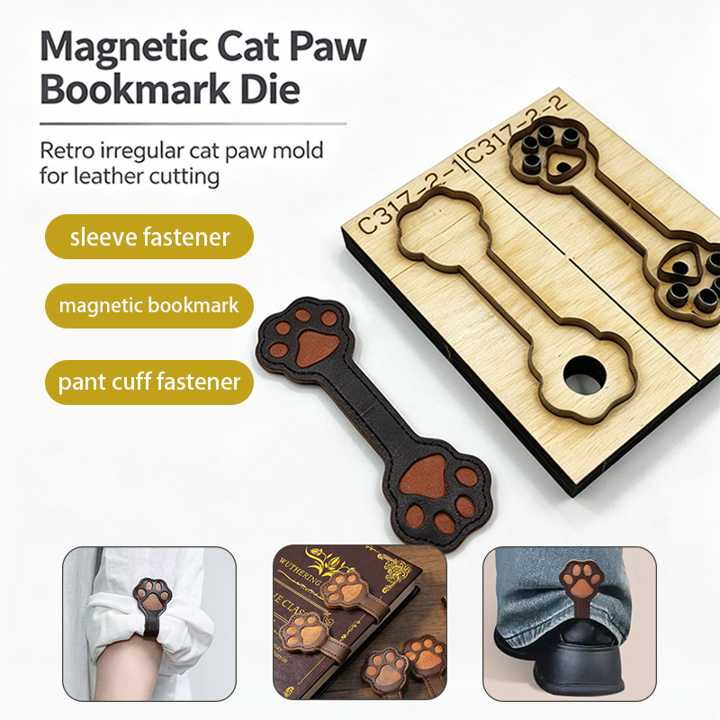 C317 Cat Claw Leather Cutting  - đánh giá và giá Bookmark Magnetic Clip
