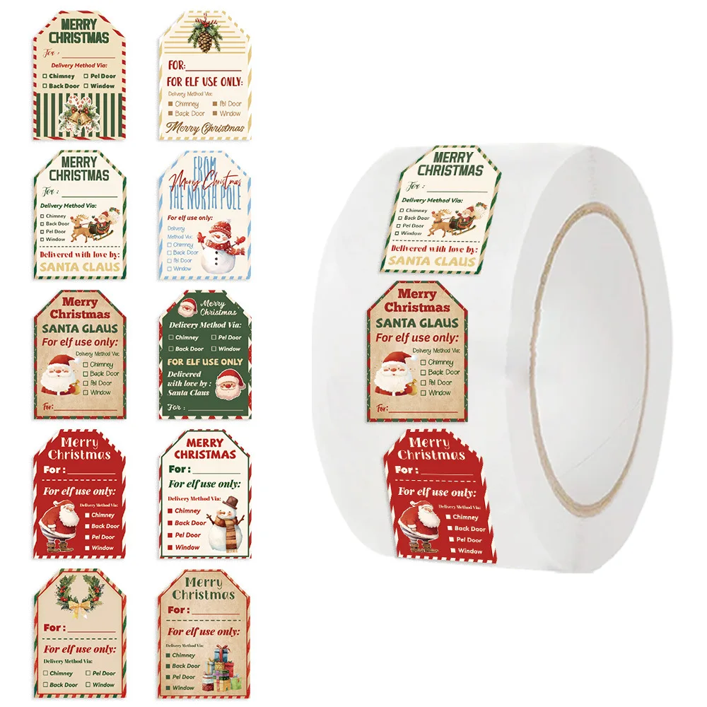 500Pcs Christmas Stickers Roll - đánh giá và giá Label Printer Tape